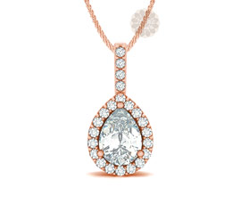 Vogue Crafts and Designs Pvt. Ltd. manufactures Rose Gold Pear Drop Pendant at wholesale price.